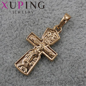 Хрестик фірми Xuping з розп'яттям золотого медичного золото розмір 23 х 13 мм