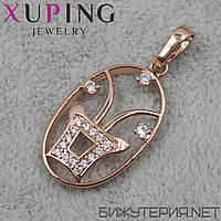 Кулон женский знак зодиака козерог золото с камнями фирмы Xuping Jewelry медицинское золото диаметр 25 мм.