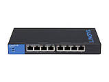 Комутатор Linksys LGS108P, 8 портів, гігабіт, PoE+ (LGS108P-EU), фото 4