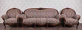 Меблі Бароко, м'які меблі в вітальню "Ніка", диван і два крісла, класична м'які меблі
