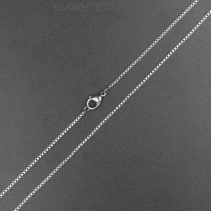 Ланцюг чоловічий сріблястий плетіння кубики від Stainless Steel із медичної сталі довжина 55 см ширина 2 мм, фото 1