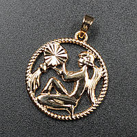 Кулон женский знак зодиака водолей золото фирмы Xuping Jewelry медицинское золото диаметр 20 мм.