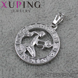 Кулон жіночий знак зодіаку діва золото фірми Xuping Jewelry медичне золото діаметр 20 мм.