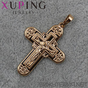 Хрестик фірми Xuping з розпилюванням золотого медичного золото розмір 30 х 23 мм