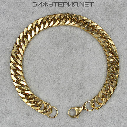 Браслет золотистий чоловічий лазерний Stainless Steel із медичної сталі довжина 22 см ширина 9 мм, фото 1