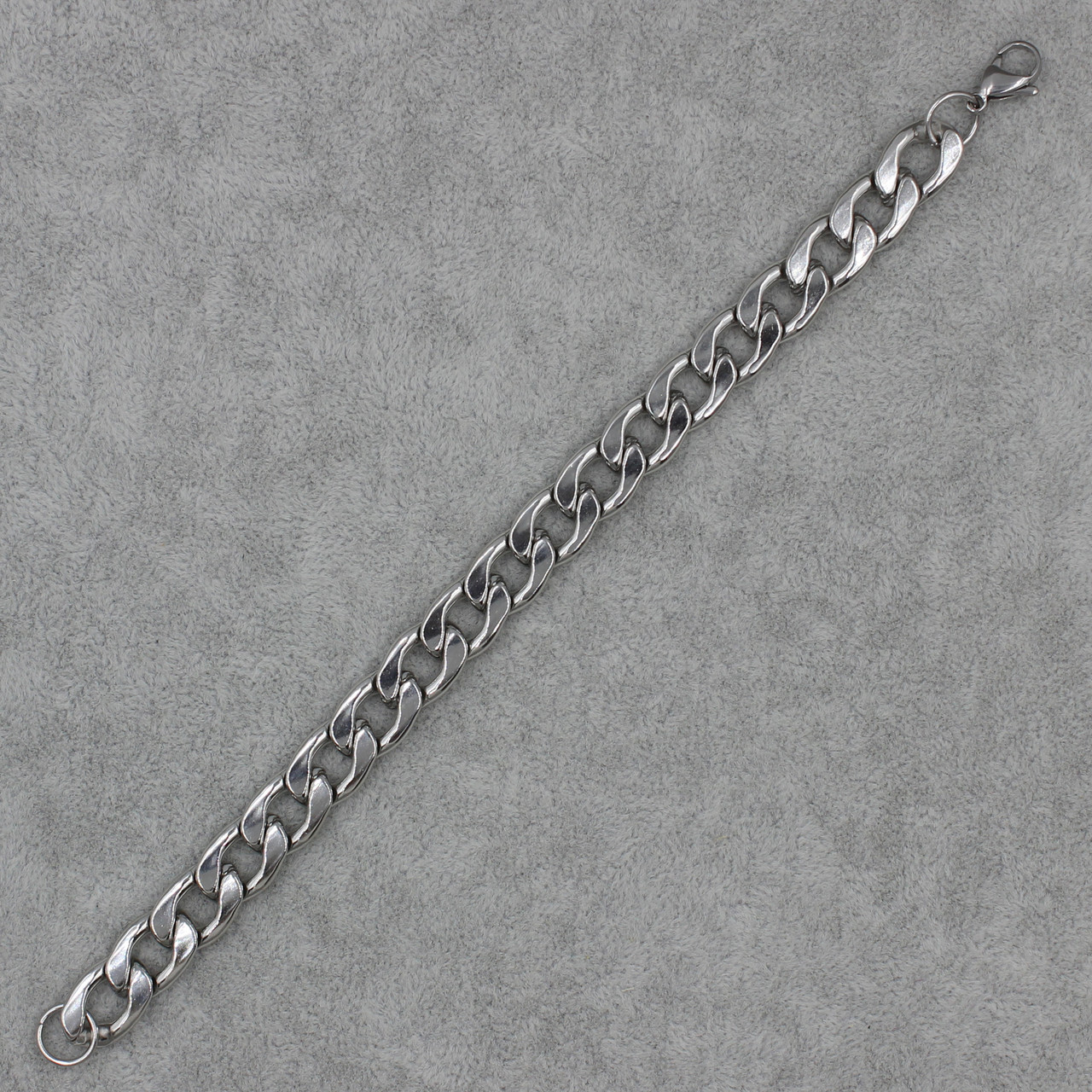 Браслет чоловічий панцирний від Stainless Steel колір срібло з медичної сталі довжина 22 см ширина 10 мм