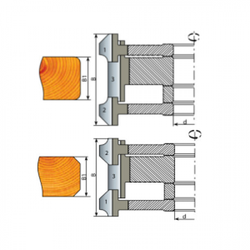 Комплект фрез "Інтекс" для обробки торців і кромок 180x40..60