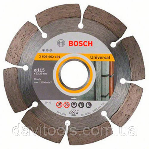 Диск відрізний алмазний Bosch Professional for Universal D115 d22,23 (2608602191), фото 1