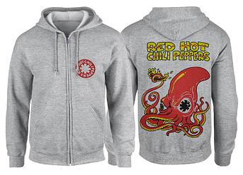Толстовка на змійці RED HOT CHILI PEPPERS Fire Squid Меланжева, фото 1
