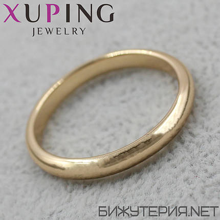 Кольцо золотистого цвета тонкое обручальное Xuping Jewelry медицинское золото ширина 3 мм, фото 1