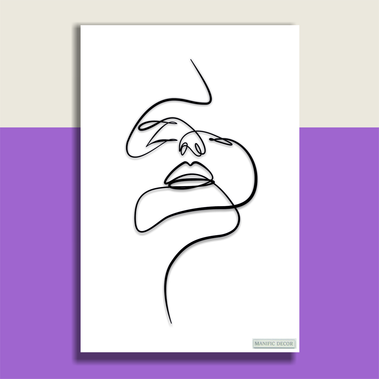 Картина на холсті інтер'єрна абстрактна настінна арт панно Manific Decor "Wall Art Face / Лице"