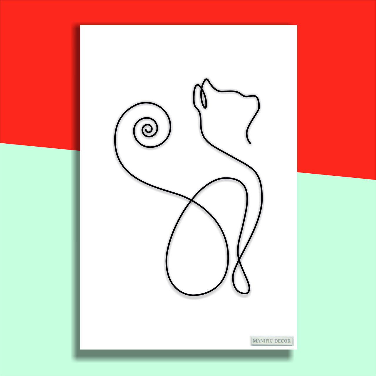 Картина на холсті інтер'єрна абстрактна настінна арт панно Manific Decor "Wall Art Cat / Кіт"