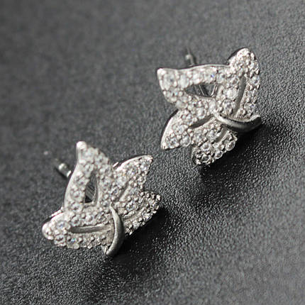 Серёжки женские медицинское золото Xuping Jewelry гвоздики,пусеты цветочки с кристаллами 24K, фото 1