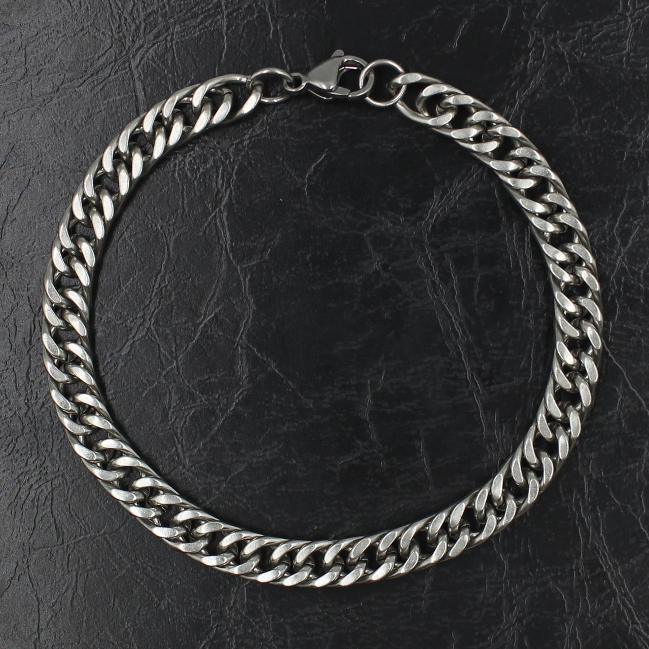 Браслет чоловічий лазерний Stainless Steel з медичної хірургічної сталі довжина 22 см ширина 6 мм срібло