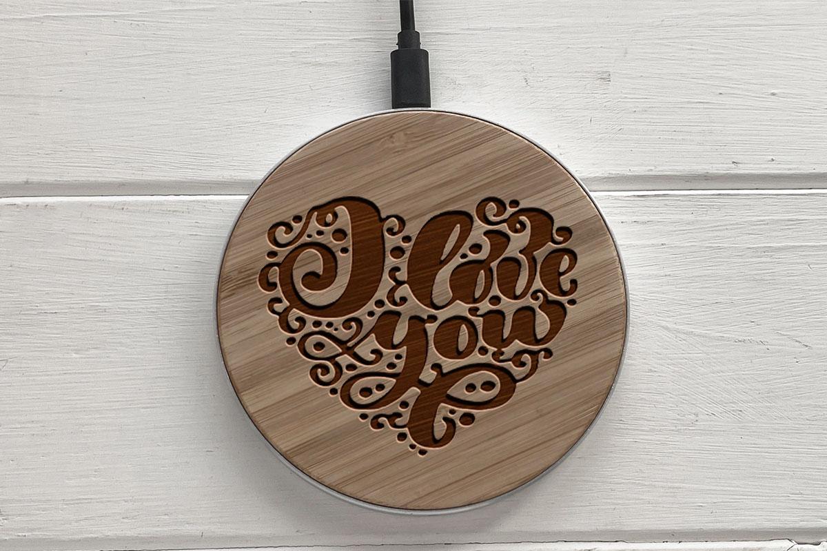 Беспроводная зарядка SkinWood White Fast Charger Love подарунок