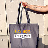 Еко сумка Market MAXI I am not plastic подарунок, фото 2