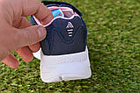 Дитячі кросівки на липучках аналог Adidas для дівчинки сині р26-29, фото 4