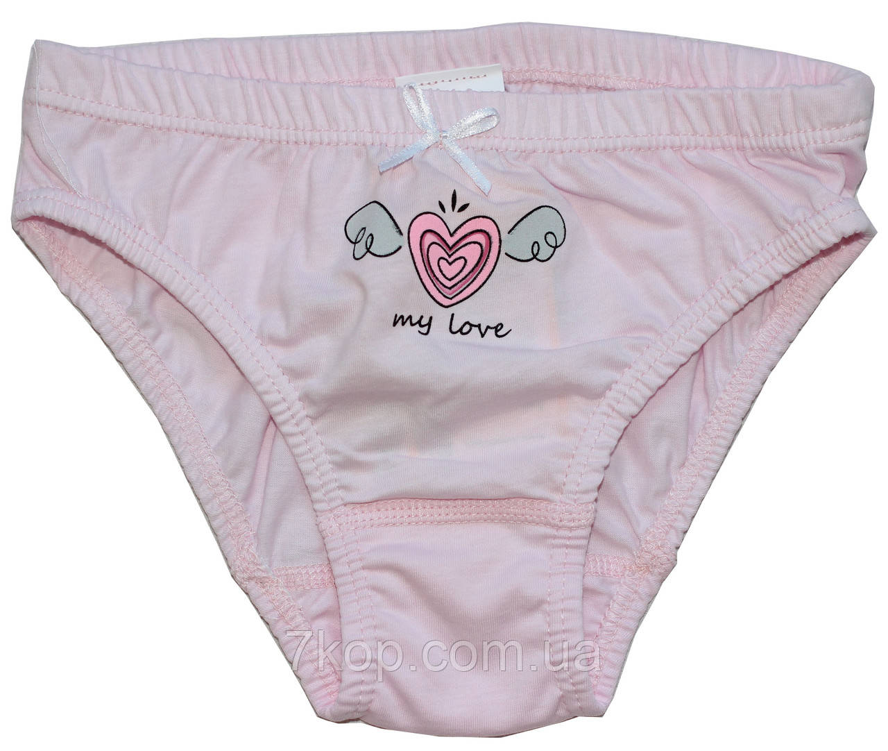 Трусики для дівчаток світло-рожеві з сердечком, ріст 116 см, Бембі