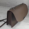 592 Натуральна шкіра, клатч кавовий, сумка жіноча кавова, крос-боді кавова коричнева світла шкіряна, фото 6