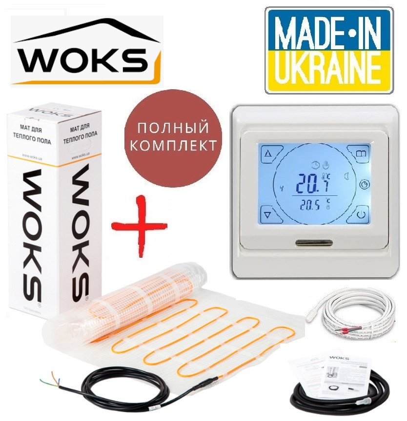 WoksMat 160/160Вт/1м2 нагрівальний мат з сенсорним програмованим терморегулятором E 91