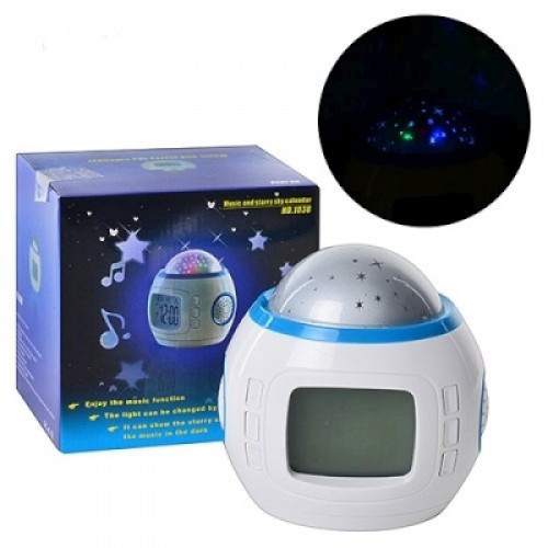 Электронные часы-проектор звездного неба, ночник детский №1038 светильник ночной (51230) - фото 1 - id-p1171572396