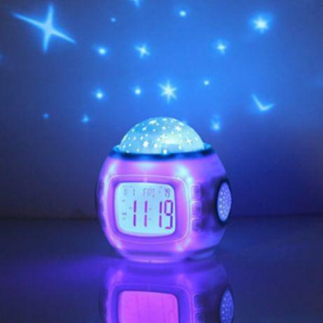 Электронные часы-проектор звездного неба, ночник детский №1038 светильник ночной (51230) - фото 2 - id-p1171573779