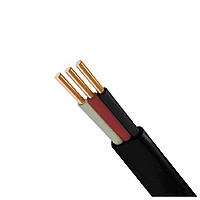 Кабель ВВГ нг-П 3х1,5 ЗЗКМ плоский монолітний мідний що не поширює горіння