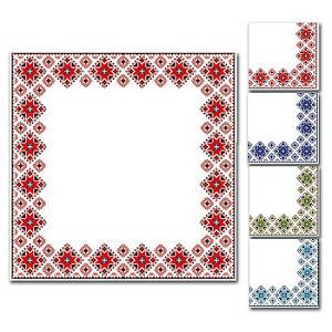 Сервет ТМ "La Fleur" 33*33, 2 шари, 16 шт. "Вишивка червона"