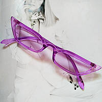 Стильні вінтажні окуляри з гострими кутами філетовий