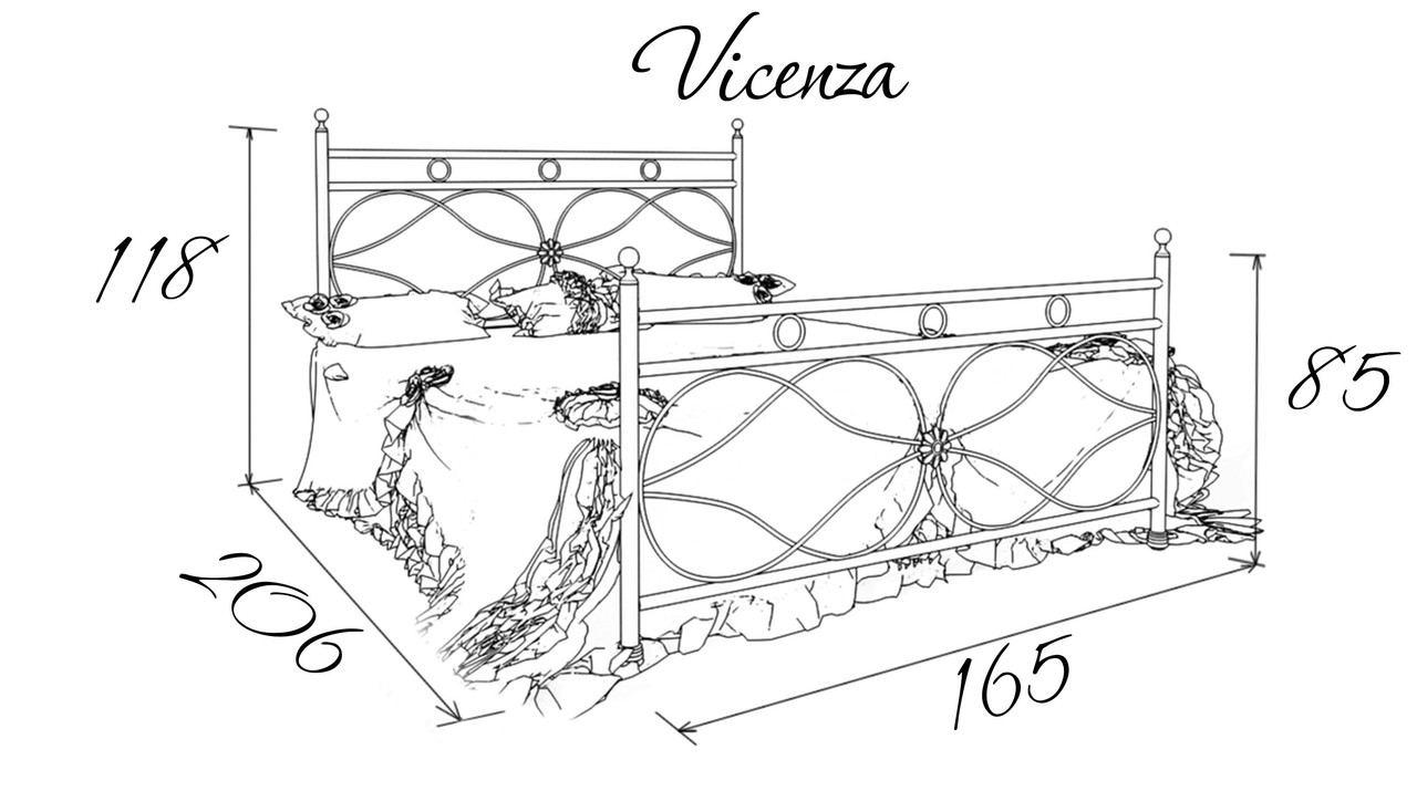 Кровать металлическая Виченца / Vicenza Bella Leto - фото 5 - id-p154953753