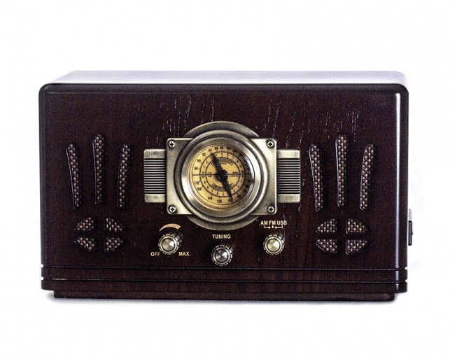 Ретро радіо програвач Daklin Де Голль AM/FM,MP3/ USB/ SD дерево Горіх (RP-057), фото 1