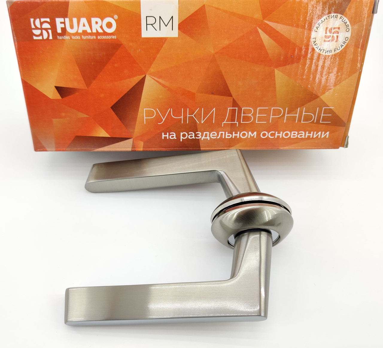Ручка дверная на розетке Fuaro FOCUS RM SN/CP-3 матовый никель/хром (Китай) - фото 5 - id-p954293308