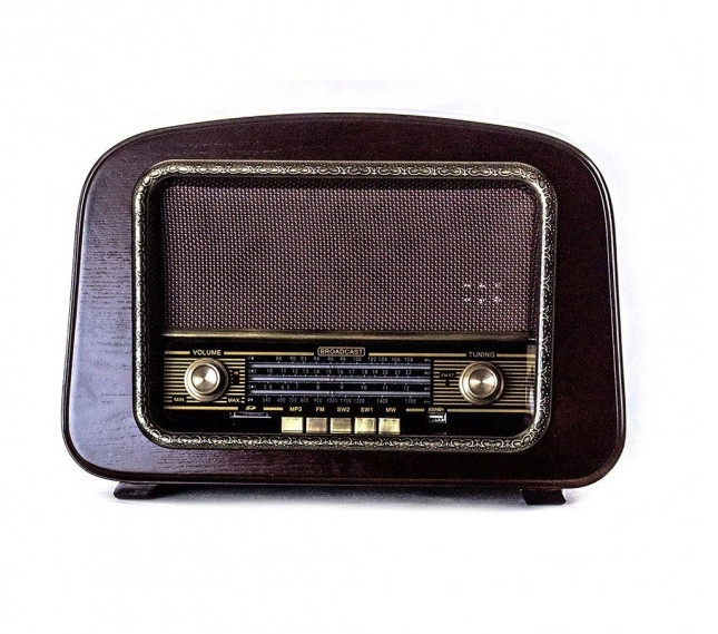 Ретро радіо програвач Daklin Європа з підсвічуванням дерево Горіх (RP-050A), фото 1