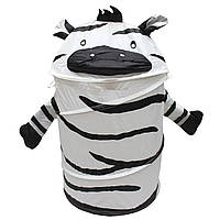 Кошик для зберігання іграшок 46х75 см, чорно-білий, поліестер (T0339D)