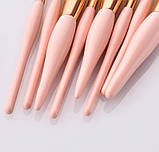 Набір пензлів для макіяжу 15 шт. Flamingo, фото 5