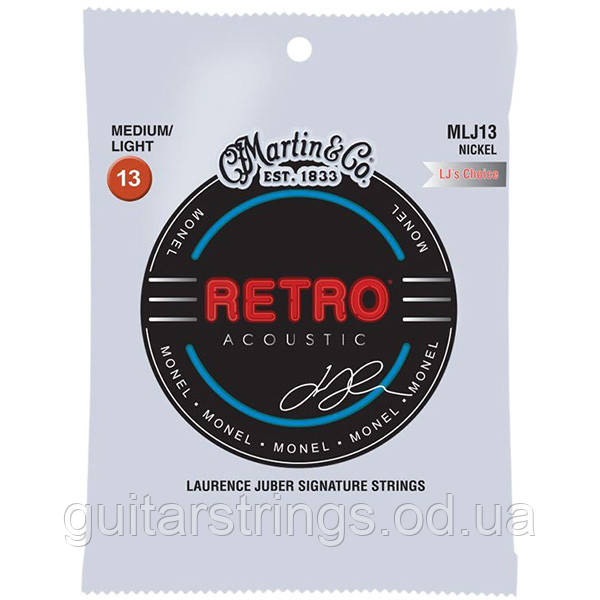 Струни Martin MLJ13 Retro Monel Nickel-Copper Alloy Laurence Juber 13-56