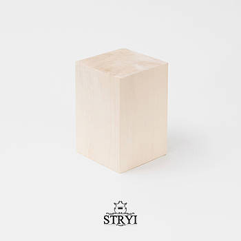 Брусок дерев'яний STRYI для вирізання чашки, кукси або фігурки, липа, 100х100х200мм