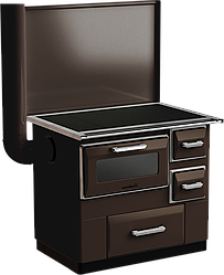 Піч на дровах з варильною поверхнею Thermo 7 New Line коричнева 9.5 кВт Печі опалювальні Буржуйки MBS