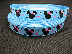 Репсова Стрічка. Мінні Маус на блакитному тлі, 16 мм