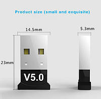 USB Bluetooth адаптер 5.0 dongle. Блютус приемник,Блютуз передатчик для ПК и ноутбука CSR 5.0