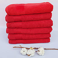 Банное полотенце махра хлопок красное Турция