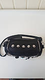 Чорна шкіряна сумка жіноча з заклепками Kavard, фото 4