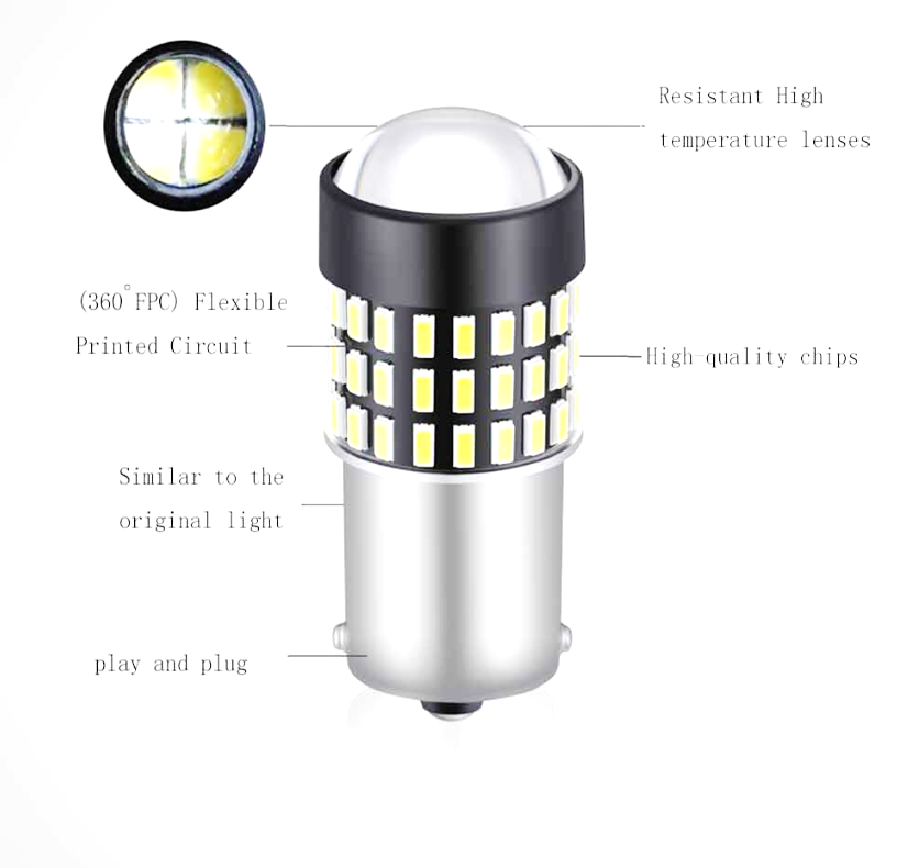 Светодиодная лампа P21W+драйвер, линза - фото 3 - id-p1101993891