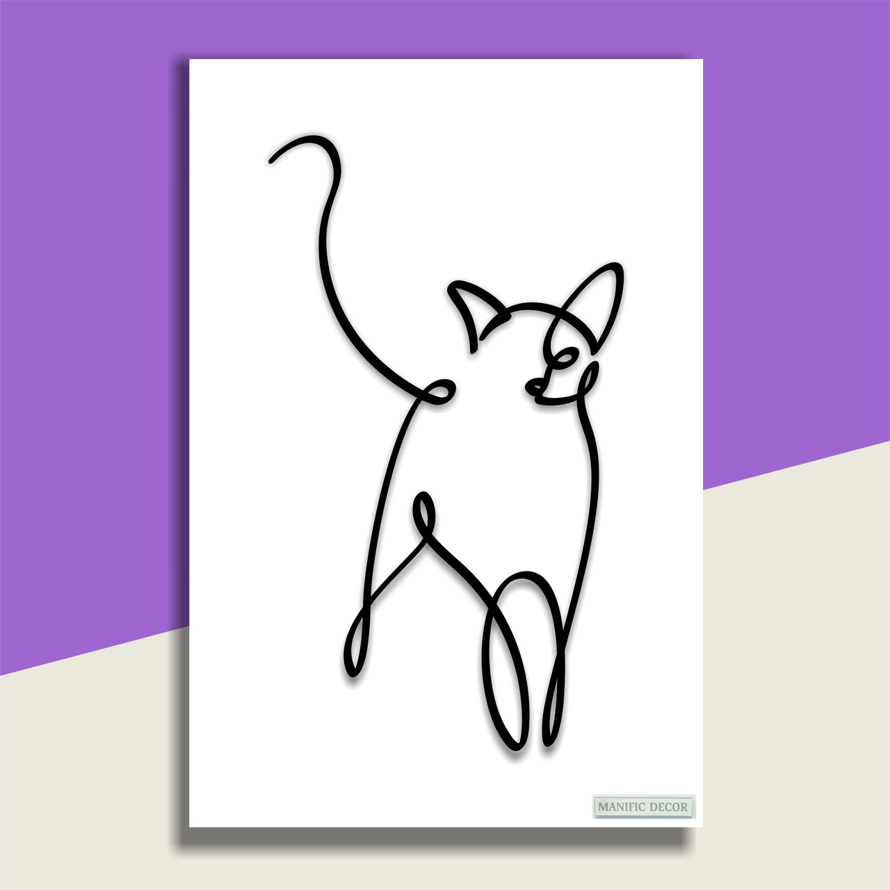 Картина на холсті інтер'єрна абстрактна настінна арт панно Manific Decor "Wall Art Kitten / Кошеня"