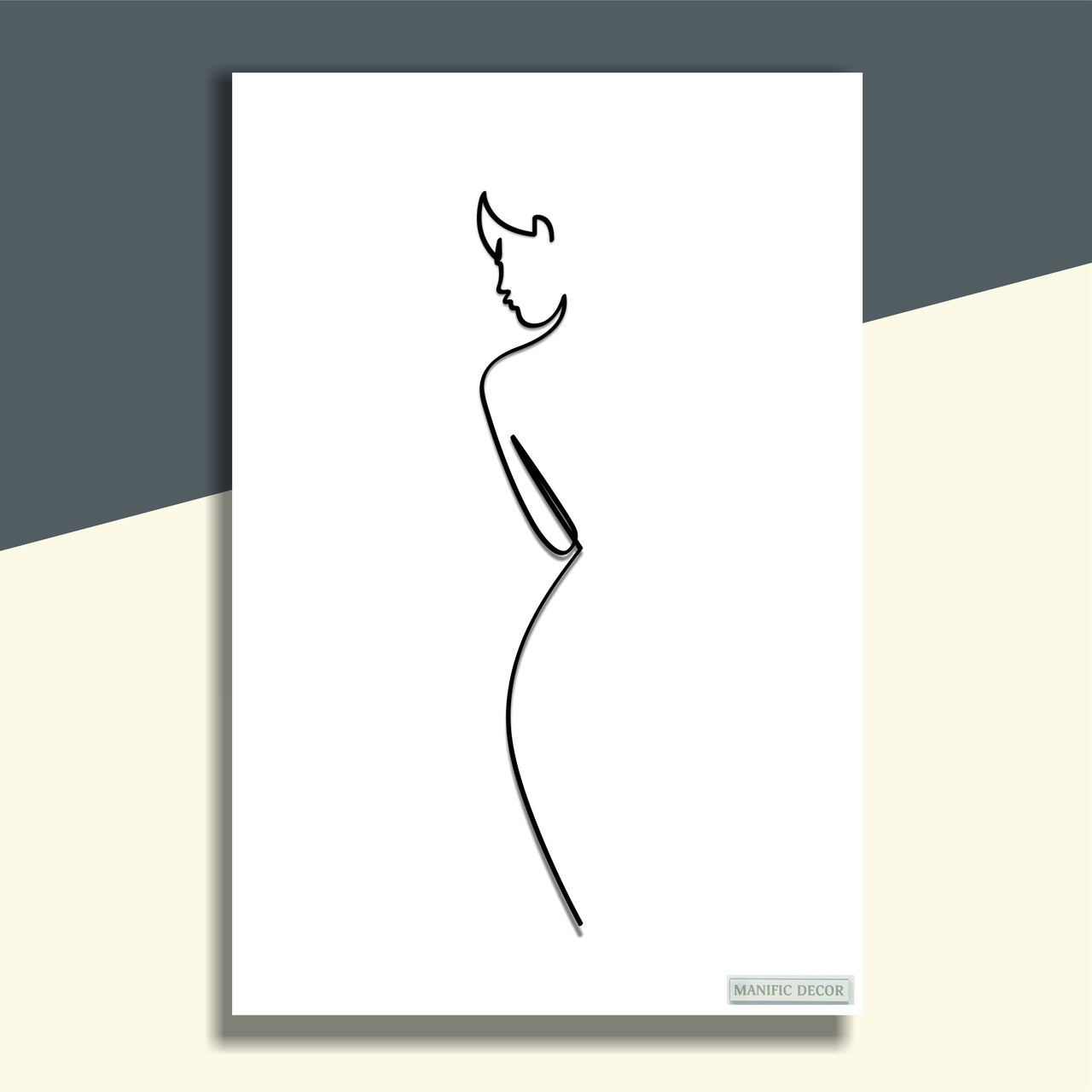 Картина на холсті інтер'єрна абстрактна настінна арт панно Manific Decor "Wall Art Stully / Силует"