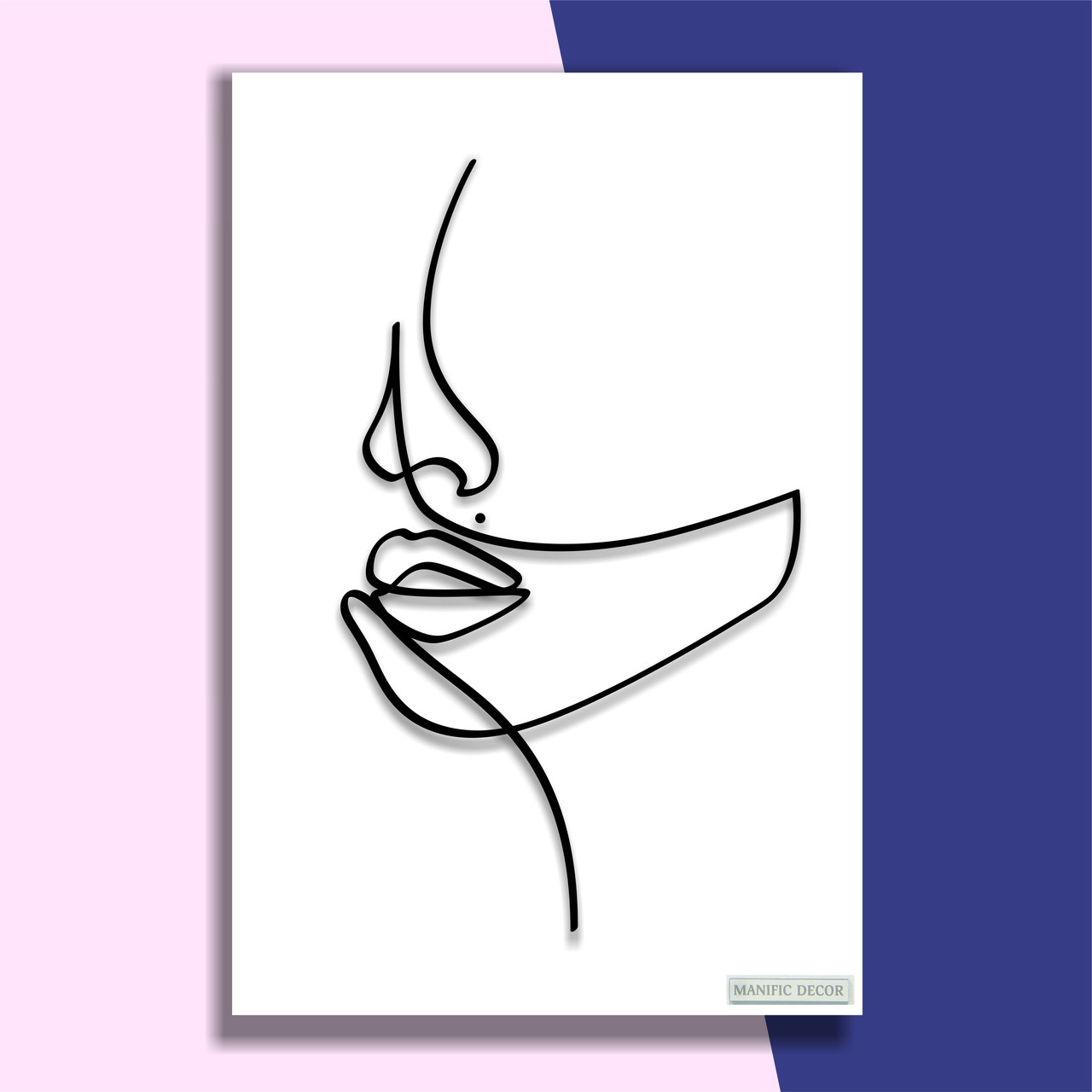 Картина на холсті інтер'єрна абстрактна настінна арт панно Manific Decor "Wall Art Kiss / На відстані поцілунку"