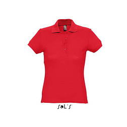 Червона жіноча сорочка поло з коротким рукавом