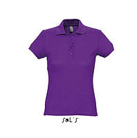 Фиолетовая женская рубашка поло с коротким рукавом