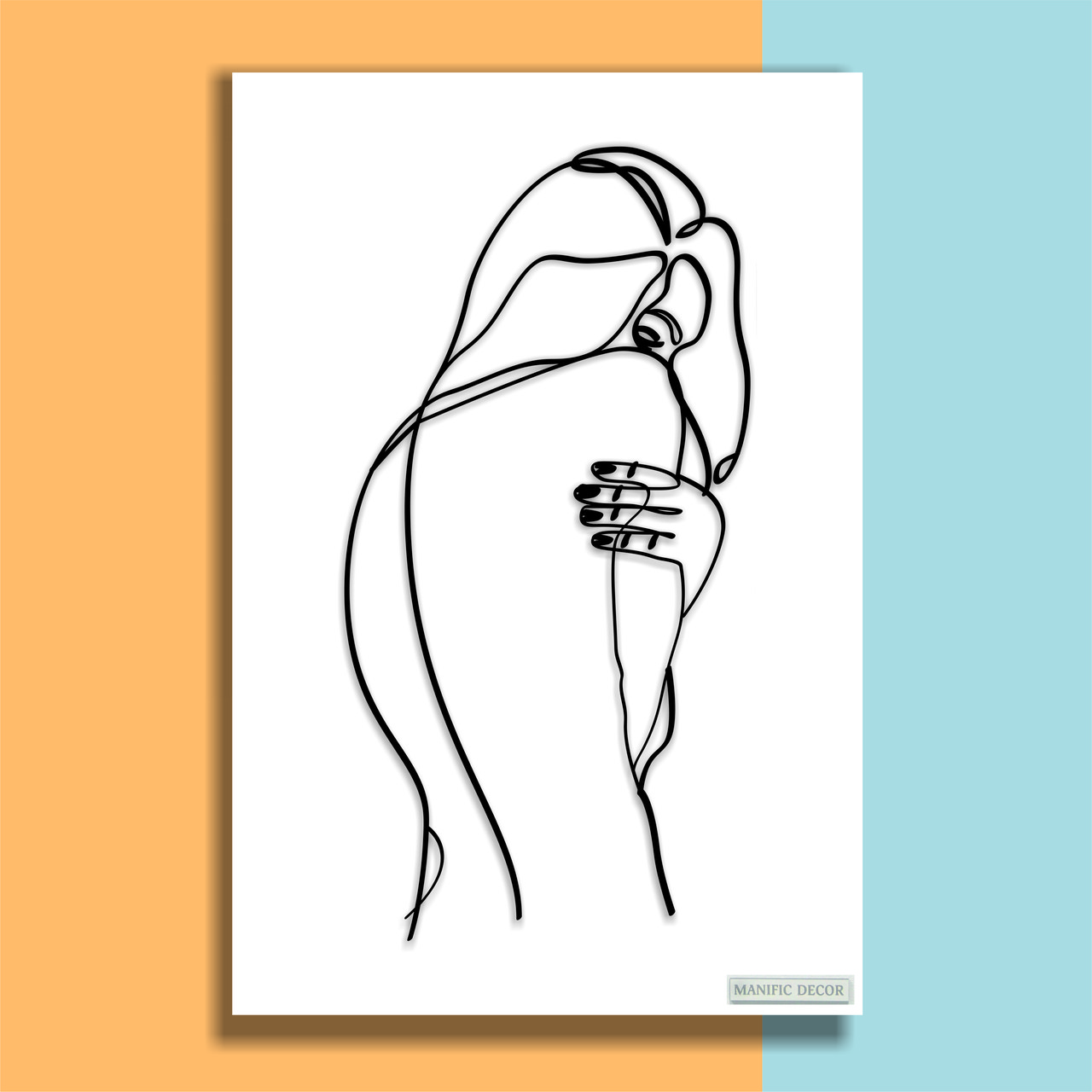 Картина на холсті інтер'єрна абстрактна настінна арт панно Manific Decor "Wall Art Woman / Жінка Тепло"