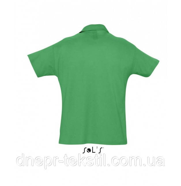 Зеленая мужская рубашка поло с коротким рукавом - фото 2 - id-p1171797210